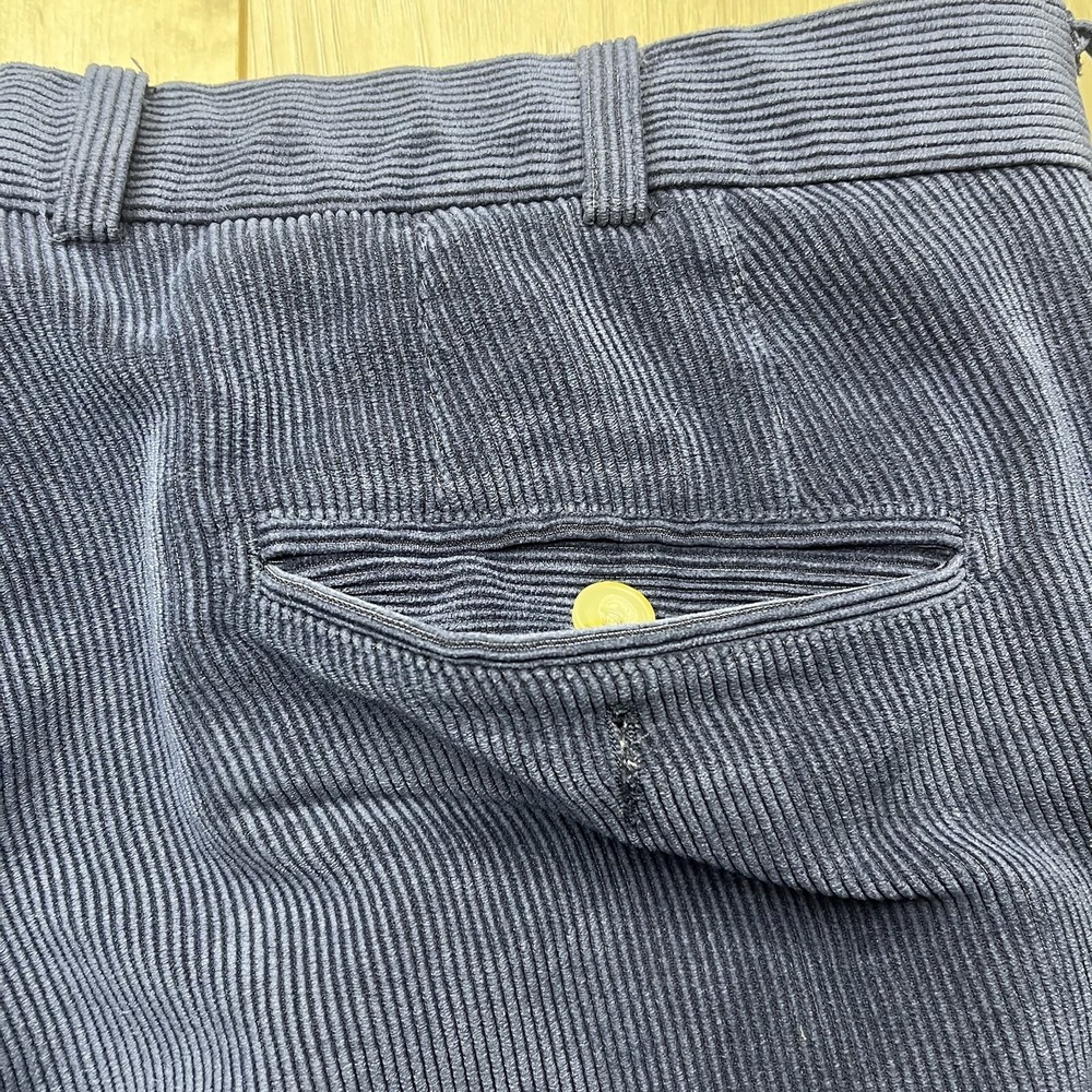 Peter Millar Mens Corduroy Nanoluxe Pants Flat Front Soft Blue Men's Size 36 - Picture 14 of 16